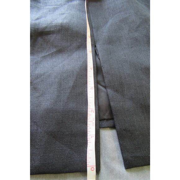 Vintage Nipon Boutique 100% Linen Knee Length Short Sleeve Black Dress Women 12 - Picture 9 of 11